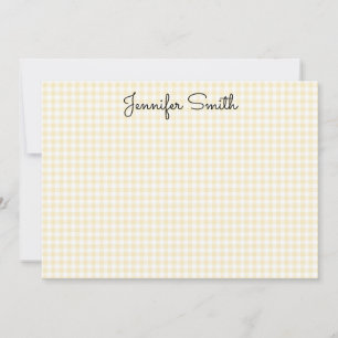 Tarjeta Pequeña Pastel Amarillo Limón Mini Gingham