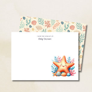 Tarjeta Pequeña Pastel Estrella de Mar Personalizada para Cuarto d
