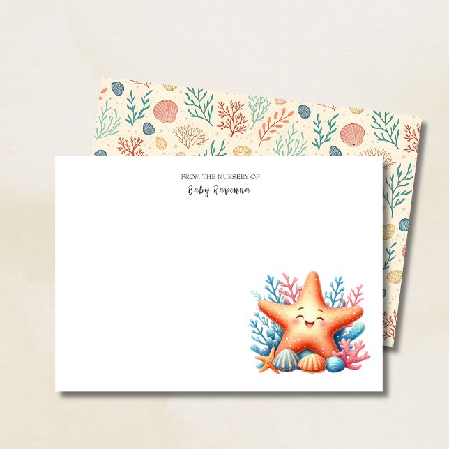 Tarjeta Pequeña Pastel Estrella de Mar Personalizada para Cuarto d (Subido por el creador)