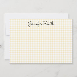 Tarjeta Pequeña Pastel Lemon Yellow Mini Gingham