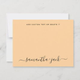 Tarjeta Pequeña Pastel Orange Stylish Script Elegant Minimalist