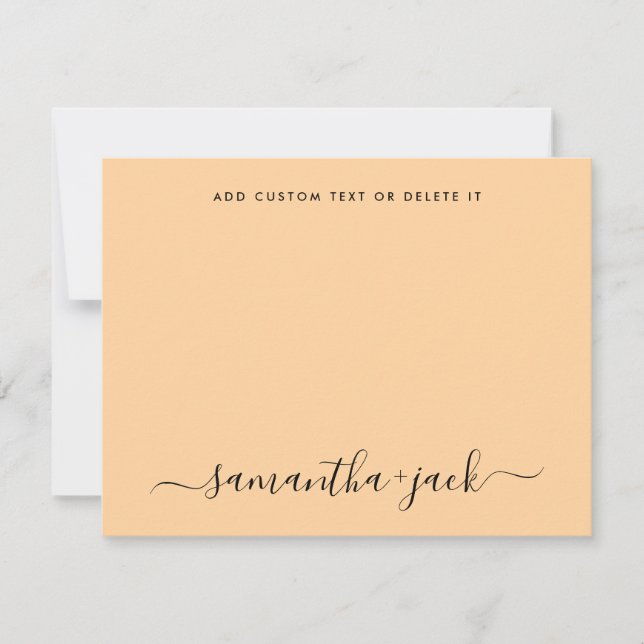 Tarjeta Pequeña Pastel Orange Stylish Script Elegant Minimalist (Anverso)