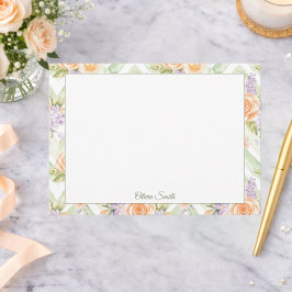 Tarjeta Pequeña Pastel Peach Lavender Sage Spring Floral
