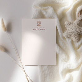 Tarjeta Pequeña Pastel Pink Cute Carousel Girl Baby Shower