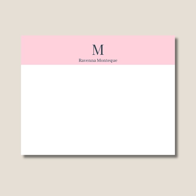 Tarjeta Pequeña Pastel Pink Elegant Personalized Name (Subido por el creador)