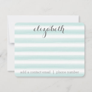 Tarjeta Pequeña Pastel Verde azulado y Gris Stationery Suite para 