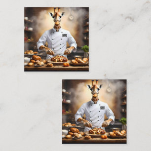 Tarjeta Pequeña Pastelero Jirafa: alcanzando nuevas alturas,
