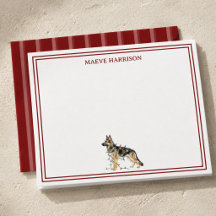 Pastor Alemán Alemán de Navidad con Raya Burgundy
