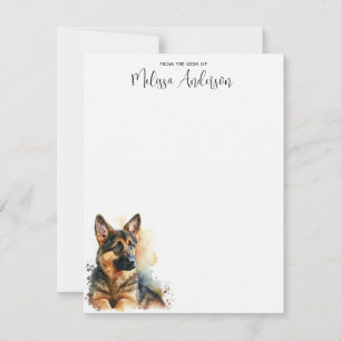 Tarjeta Pequeña Pastor alemán personalizado de acuarela de perro