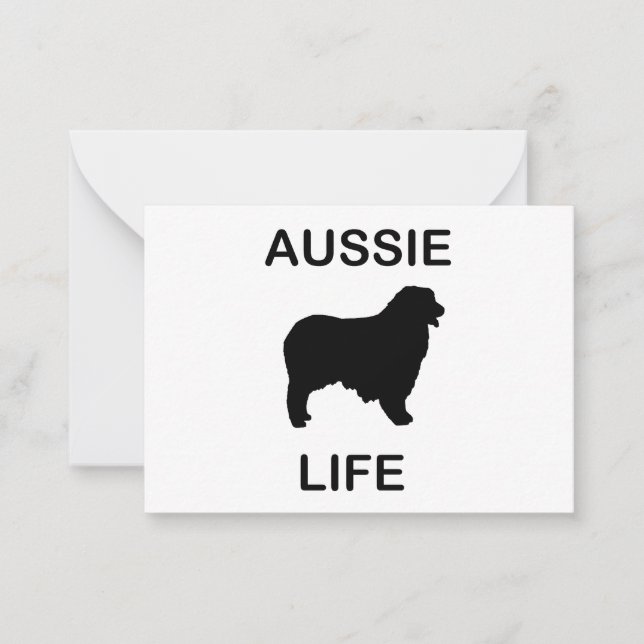 Tarjeta Pequeña pastor australiano aussie life (Anverso)