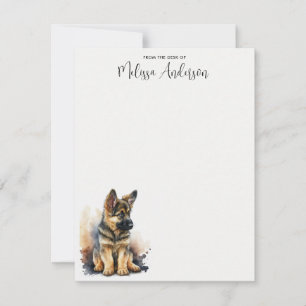 Tarjeta Pequeña Pastor de Perro Cachorro de Perro Personalizado Pa