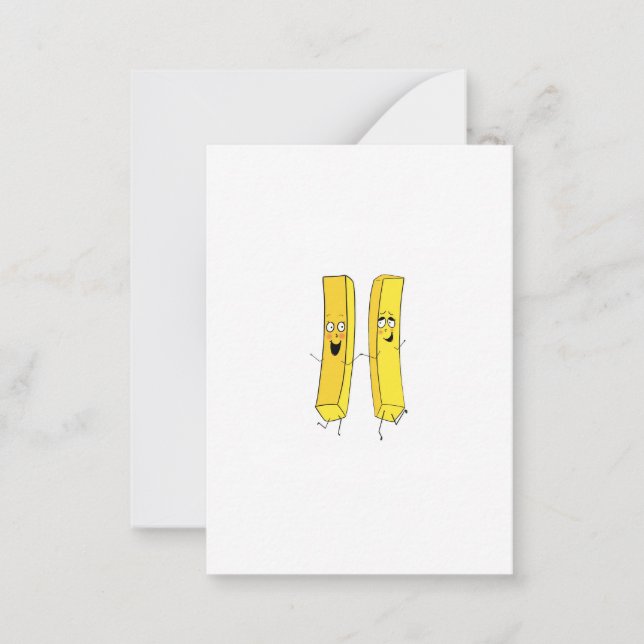 Tarjeta Pequeña Patatas fritas con tema de chips (Anverso)