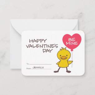Tarjeta Pequeña Patito de Aula de Niños Globo de SAN MÍO para San