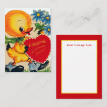 pato retro vintage de San Valentín añadir mensaje