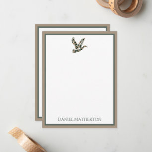 Tarjeta Pequeña Pato silbón de camuflaje elegante