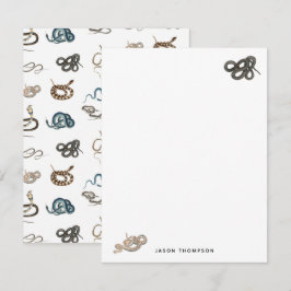 Tarjeta Pequeña Patrón animal reptil de serpientes coloridas