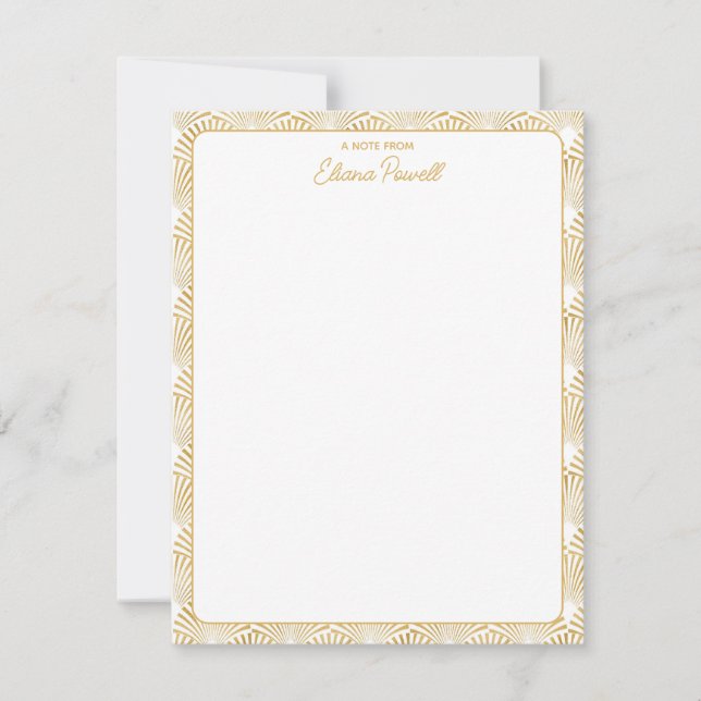 Tarjeta Pequeña Patrón Art Deco Elegante Gatsby Personalizado Stat (Anverso)
