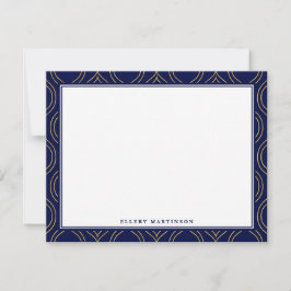 Tarjeta Pequeña Patrón azul de oro y marina