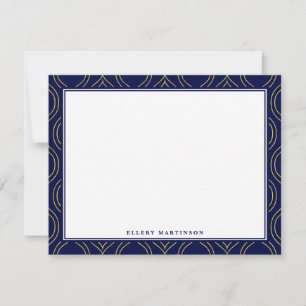 Tarjeta Pequeña Patrón azul de oro y marina