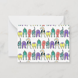 Tarjeta Pequeña Patrón colorido de las colillas de perro