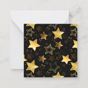 Tarjeta Pequeña Patrón continuo con estrellas doradas