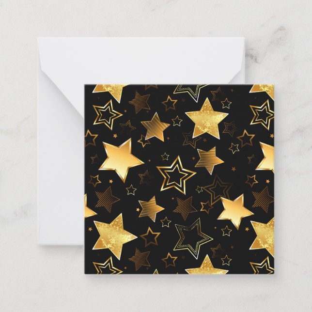 Tarjeta Pequeña Patrón continuo con estrellas doradas (Anverso)