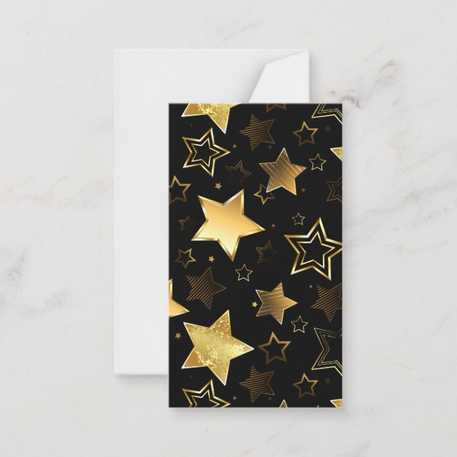 Tarjeta Pequeña Patrón continuo con estrellas doradas (Anverso)