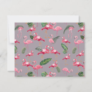 Tarjeta Pequeña Patrón de amor de flamencos 6