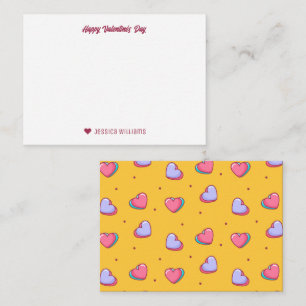 Tarjeta Pequeña Patrón de amor del corazón dulce El día de San Val