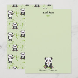 Tarjeta Pequeña Patrón de animales kawaii de oso panda lindo y bam