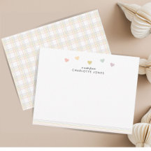 Patrón de arcoiris lindo Corazón niños Stationery