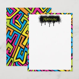 Tarjeta Pequeña Patrón de arte callejero personalizado de grafiti 