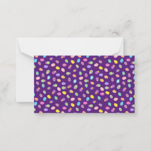 Tarjeta Pequeña Patrón de arte de fondo púrpura estilo huevo de Pa