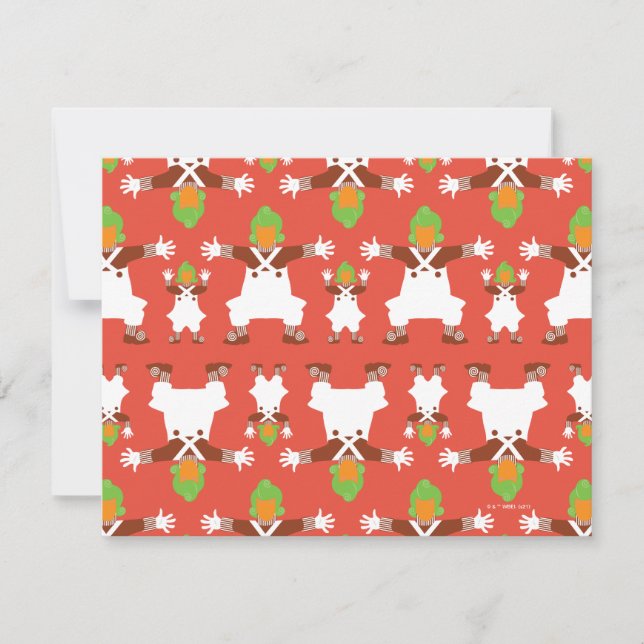 Tarjeta Pequeña Patrón de baile Oompa Loompa (Anverso)