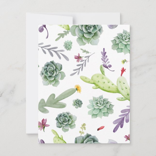 Tarjeta Pequeña Patrón de cactus (Anverso)