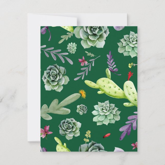 Tarjeta Pequeña Patrón de cactus 3 (Anverso)