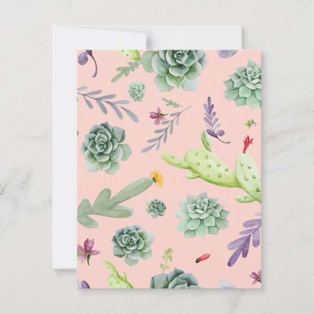 Tarjeta Pequeña Patrón de cactus 8 (Anverso)