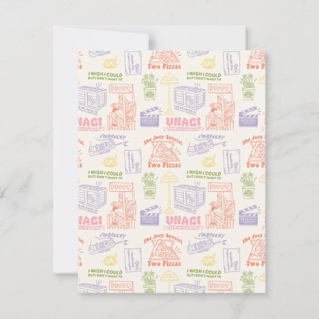 Tarjeta Pequeña Patrón de citas coloridas de FRIENDS™ (Anverso)