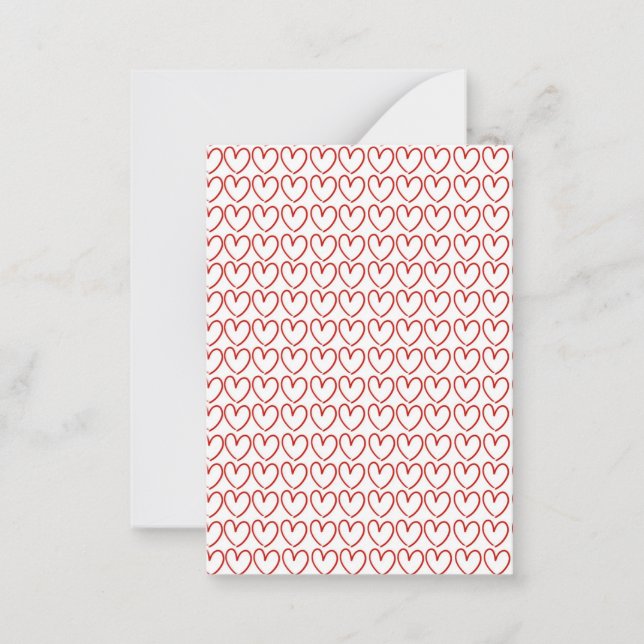 Tarjeta Pequeña Patrón de corazón de amor (Anverso)