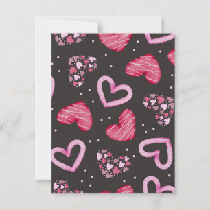 Tarjeta Pequeña Patrón de Corazones 34