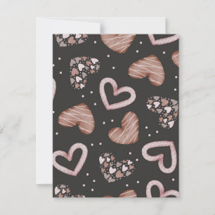 Tarjeta Pequeña Patrón de Corazones 35