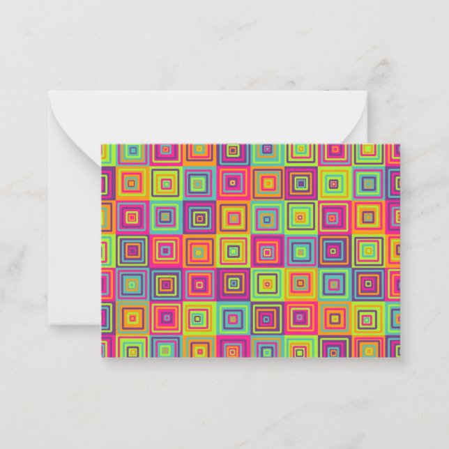 Tarjeta Pequeña Patrón de cuadrados (Anverso)