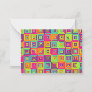 Tarjeta Pequeña Patrón de Cuadrados