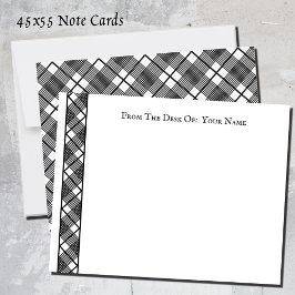 Tarjeta Pequeña Patrón de cuadros en blanco y negro editable 4.5x5