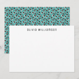 Tarjeta Pequeña Patrón de estampado animal verde Personalizado