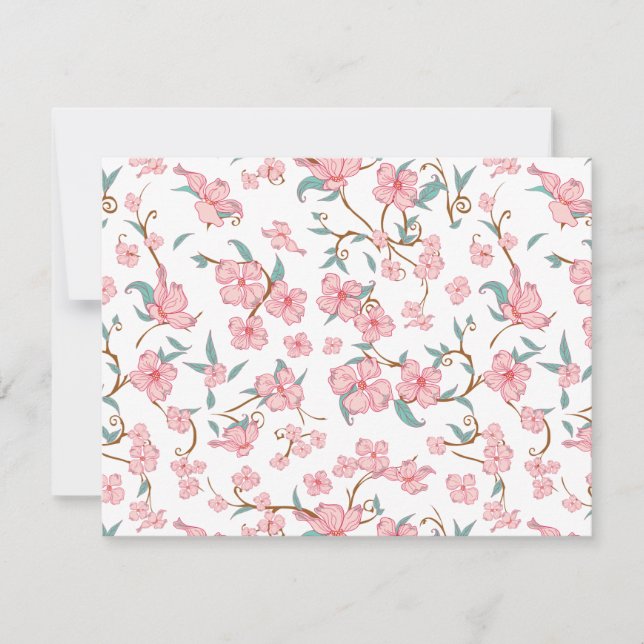 Tarjeta Pequeña Patrón de Flores Asombrosas (Anverso)