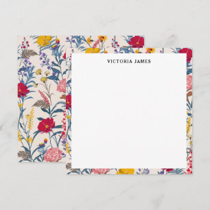 Tarjeta Pequeña Patrón de flores brillantes y coloridas