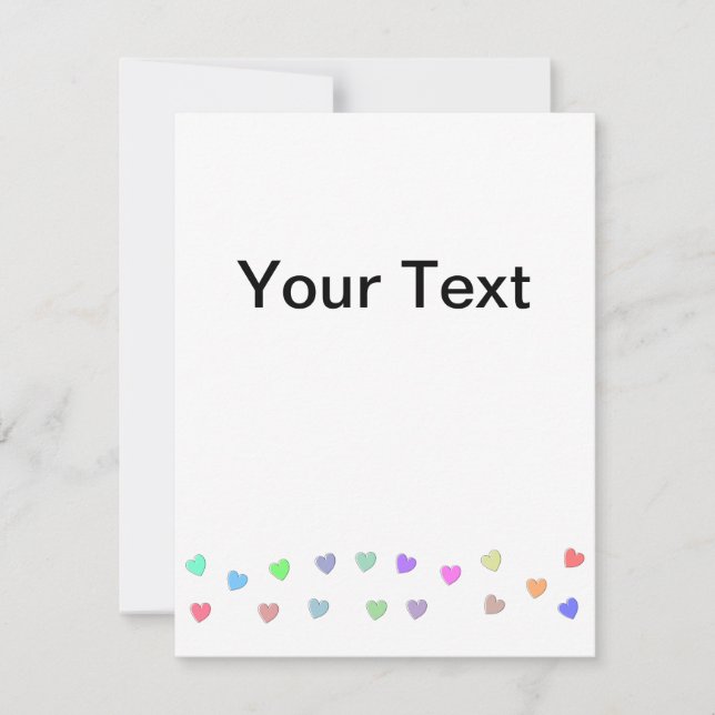 Tarjeta Pequeña Patrón de forma de corazón Pastel (Anverso)