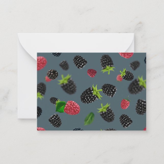 Tarjeta Pequeña Patrón de frambuesa 2 (Anverso)