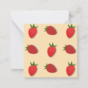 Tarjeta Pequeña Patrón de fresa para frutas de verano buenas vibra